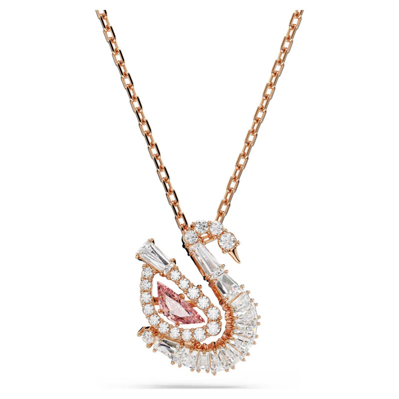 Naszyjnik Swarovski Swan szlify różnorodne, łabędź, różowy