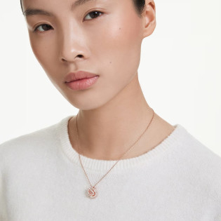 Naszyjnik Swarovski Swan szlify różnorodne, łabędź, różowy