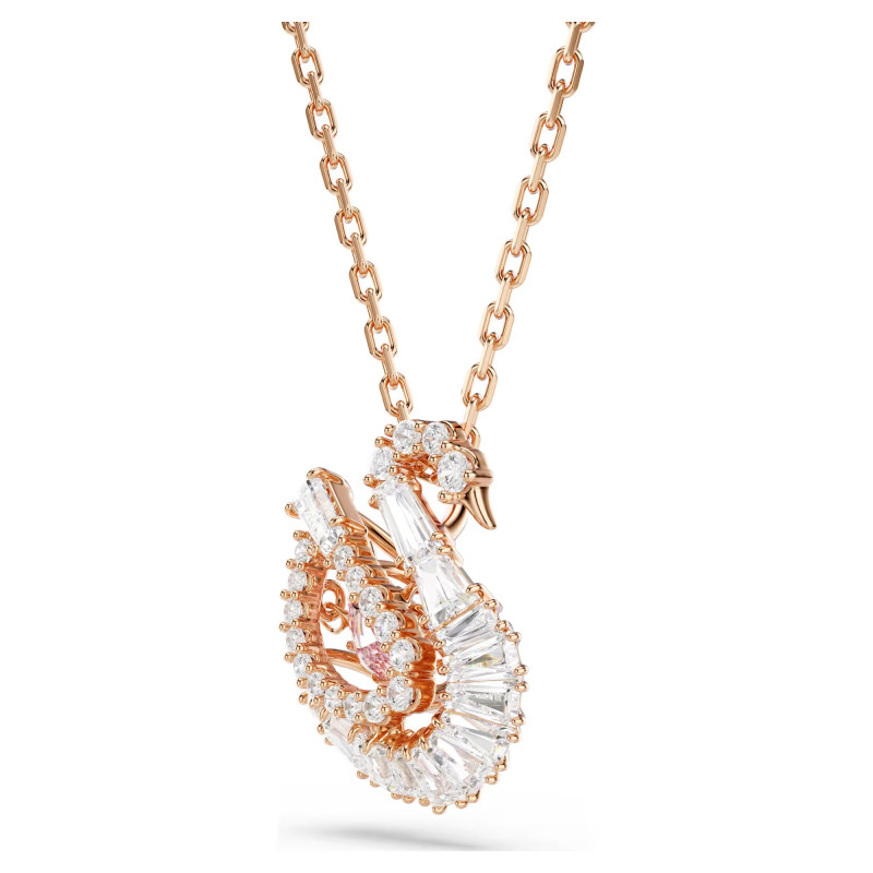 Naszyjnik Swarovski Swan szlify różnorodne, łabędź, różowy