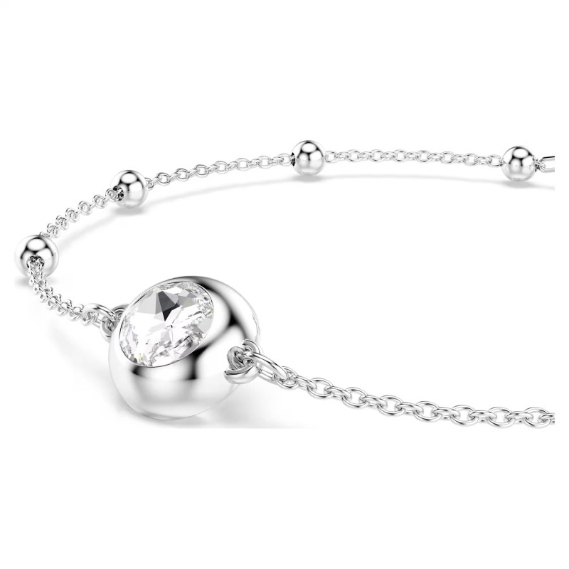 Bransoletka Swarovski Una Angelic szlif okrągły, biała, powłoka z rodu