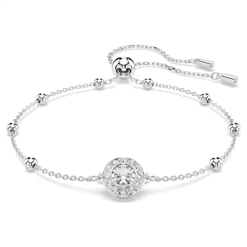 Bransoletka Swarovski Una Angelic szlif okrągły, biała, powłoka z rodu