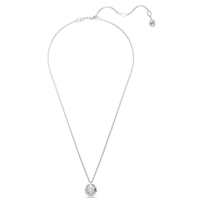 Naszyjnik Swarovski z wisiorkiem Dextera szlif okrągły, biały, powłoka z rodu