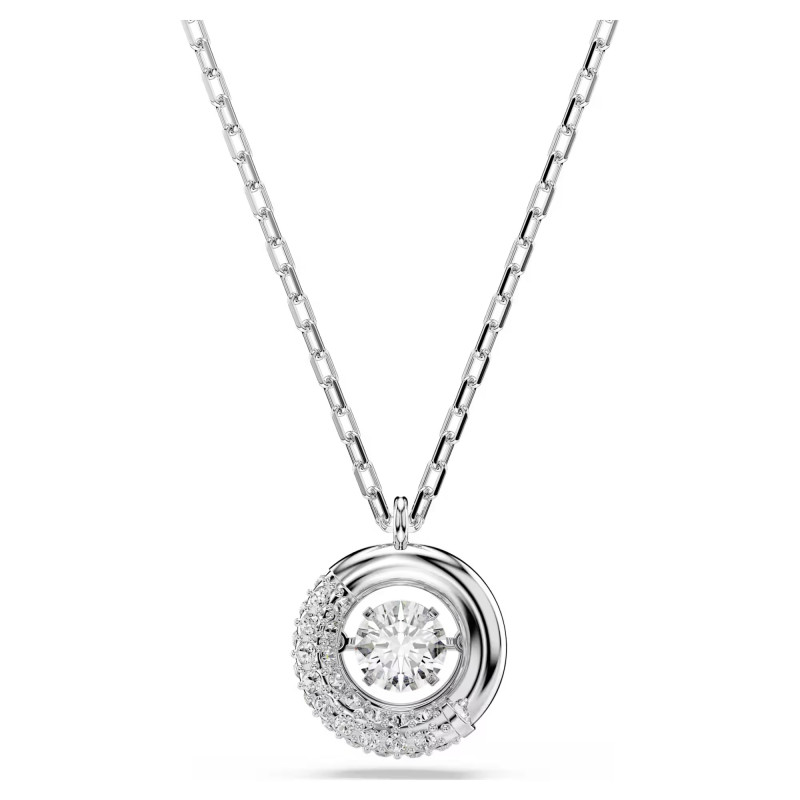 Naszyjnik Swarovski z wisiorkiem Dextera szlif okrągły, biały, powłoka z rodu