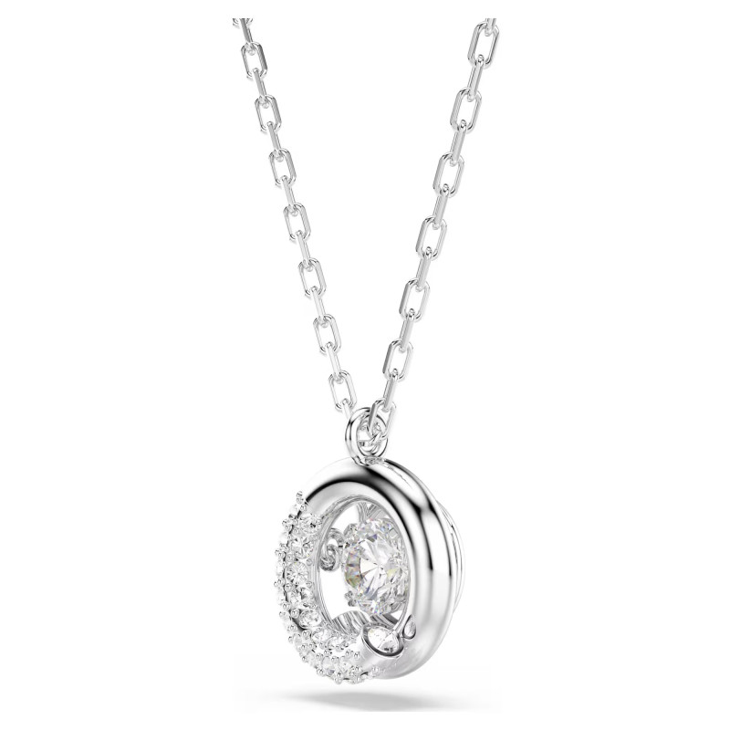 Naszyjnik Swarovski z wisiorkiem Dextera szlif okrągły, biały, powłoka z rodu