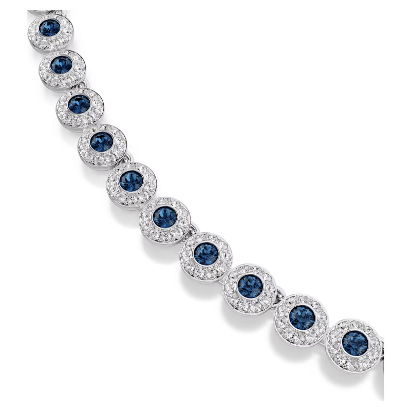 Naszyjnik Swarovski Una Angelic szlif okrągły, niebieski, powłoka z rodu