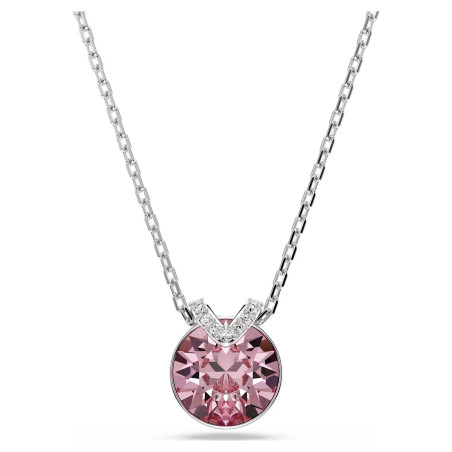 Naszyjnik Swarovski Bella V szlif okrągły, różowy, powłoka z rodu