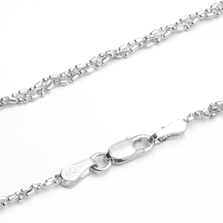 Srebrny łańcuszek kulkowy bead DNA pr. 925 - JubilerSezam.pl
