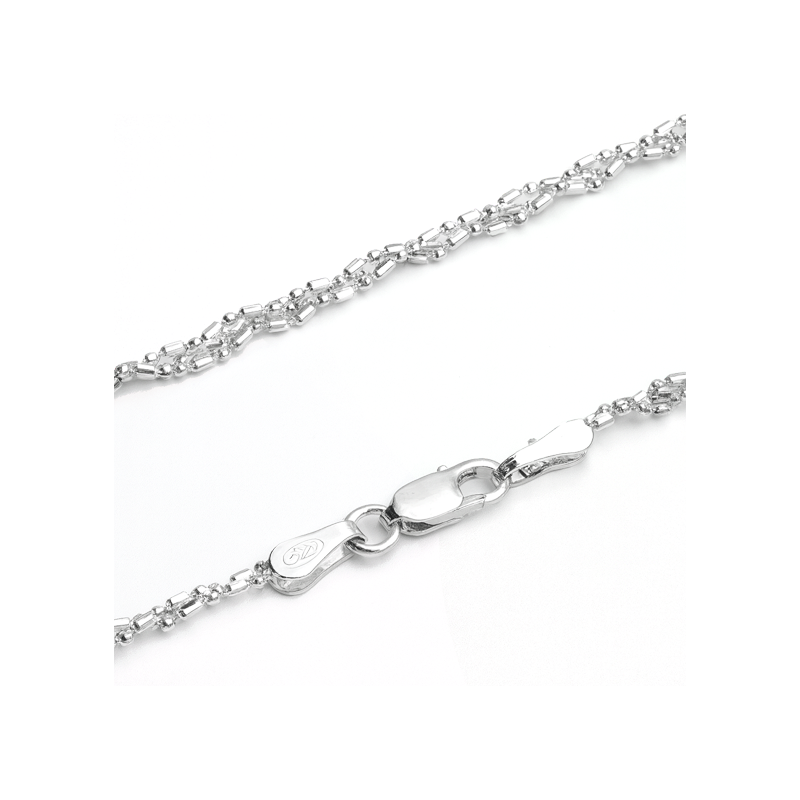 Srebrny łańcuszek kulkowy bead DNA pr. 925 - JubilerSezam.pl