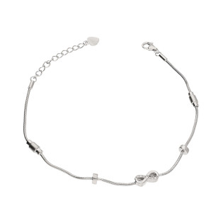 Srebrna Bransoletka Infinity Symbol Wieczności - JubilerSezam.pl