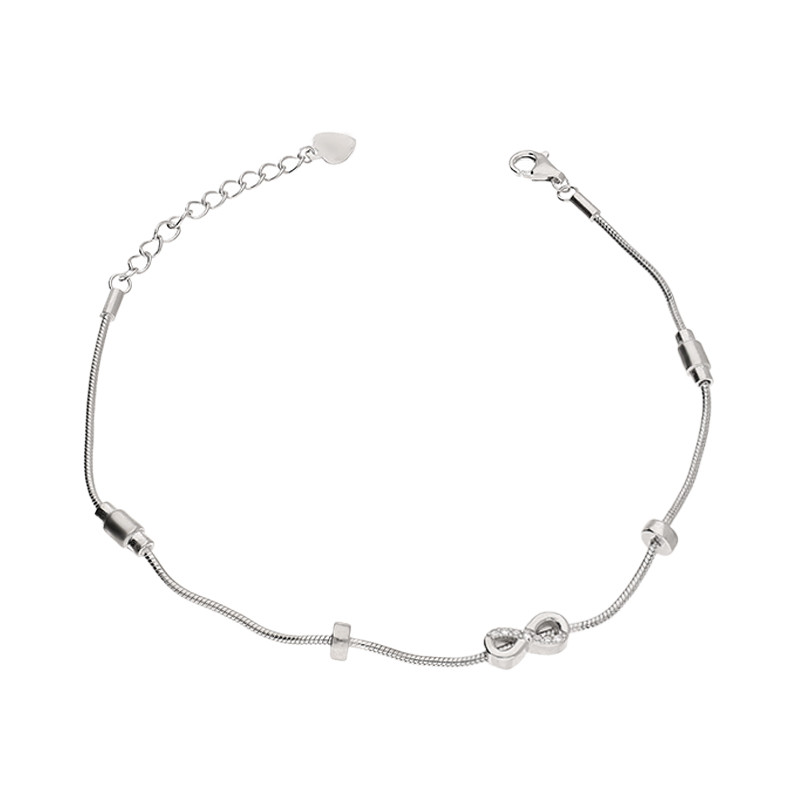 Srebrna Bransoletka Infinity Symbol Wieczności - JubilerSezam.pl