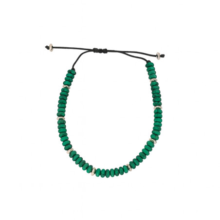 Srebrna Bransoletka z Malachitami Krążki - JubilerSezam.pl