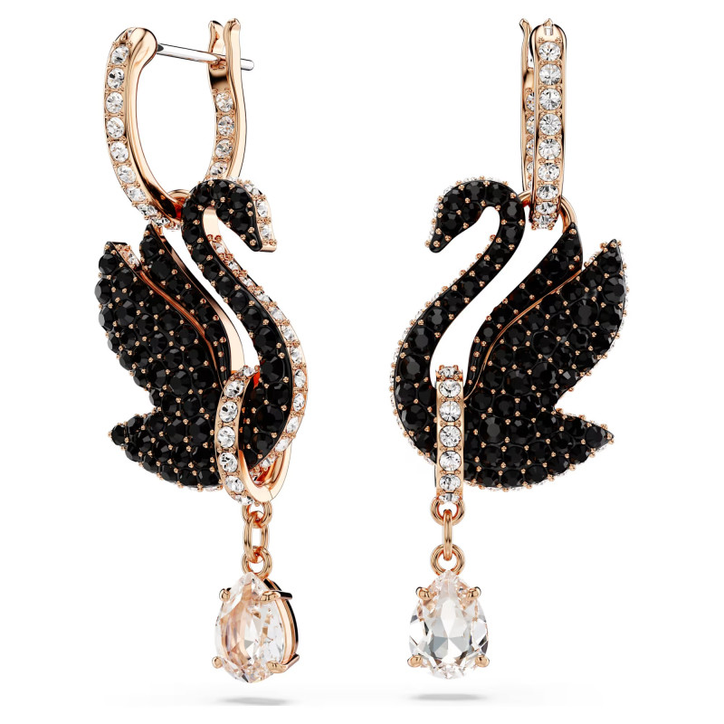 Długie kolczyki Swarovski Swan ze stali