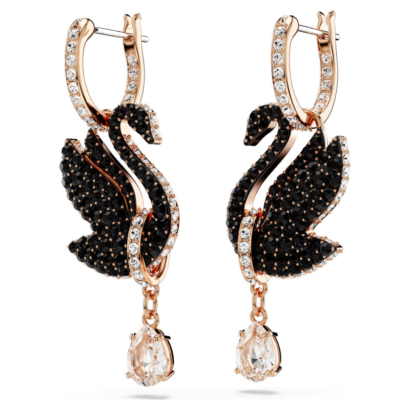 Długie kolczyki Swarovski Swan ze stali