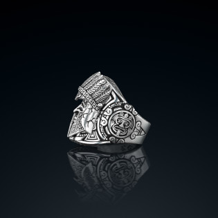 Sygnet męski BREAKBOYZ Titan Aztec srebro 925 z diamentami 0,13 ct