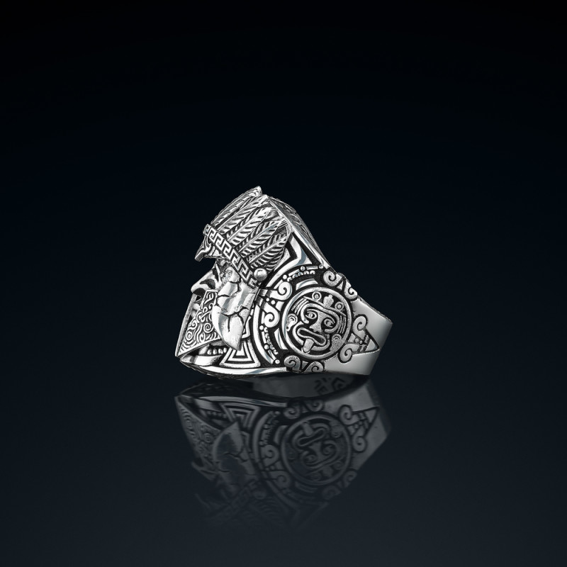 Sygnet męski BREAKBOYZ Titan Aztec srebro 925 z diamentami 0,13 ct