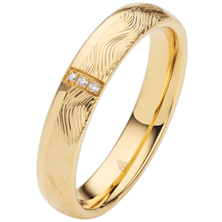 Obrączka ślubna złoto próba 585, diamenty 0.015 ct, 11-04982