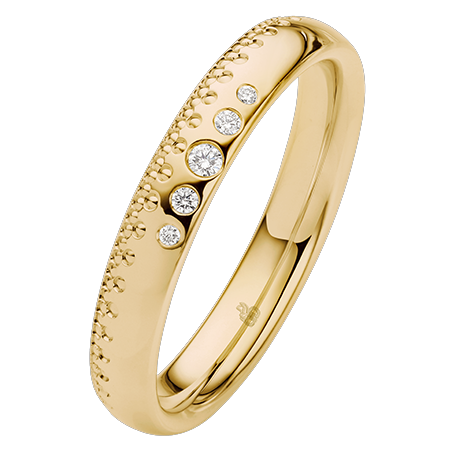 Obrączka ślubna złoto próba 375, diamenty 0.05ct, 11-03979