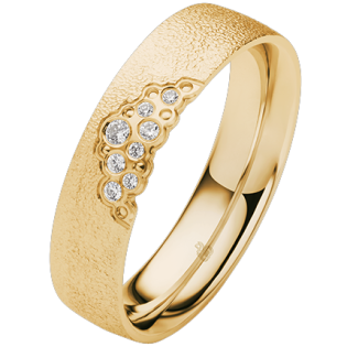 Obrączka ślubna złoto próba 585, diamenty 0.0625 ct, 11-04938