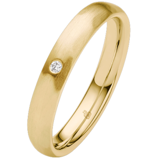 Obrączka ślubna złoto próba 375, diamenty 0.01ct, 11-04436