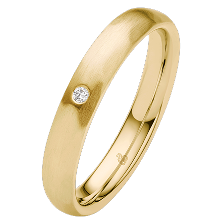 Obrączka ślubna złoto próba 375, diamenty 0.01ct, 11-04436