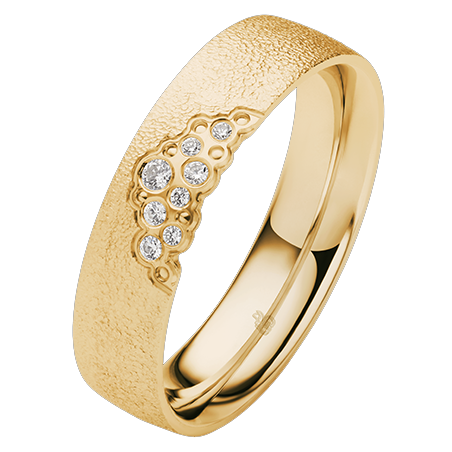 Obrączka ślubna złoto próba 375, diamenty 0.0625ct, 11-05719