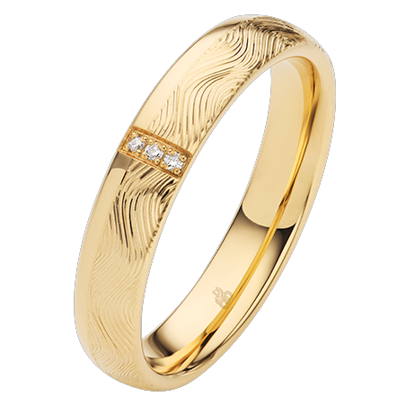 Obrączka ślubna złoto próba 375, diamenty 0.015ct, 11-04938