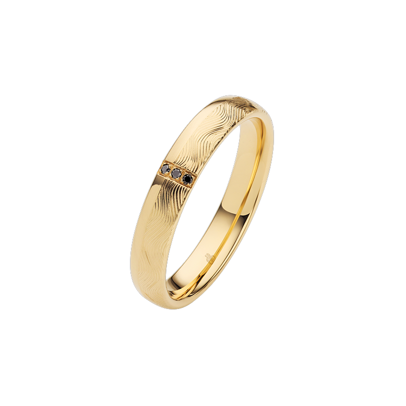 Obrączka ślubna złoto próba 375, diamenty 0.015 ct, 11-04971