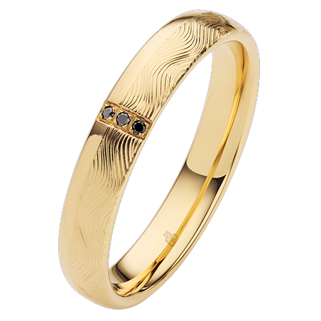 Obrączka ślubna złoto próba 375, diamenty 0.015 ct, 11-04971