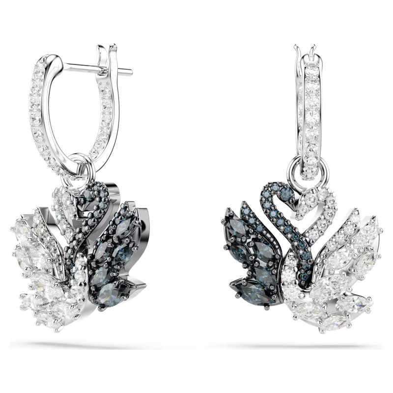 Długie kolczyki Swarovski Swan ze stali