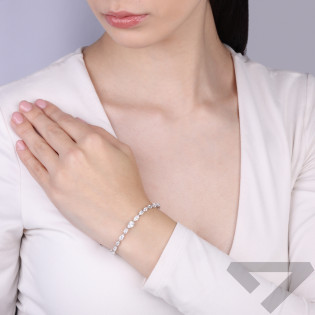 Bransoletka cyrkonia szlif gruszka i kwadratowa srebro 925