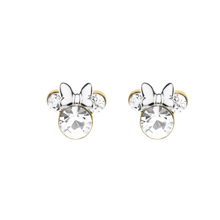 Kolczyki Disney Minnie srebro 925 koloru złotego z kryształkami