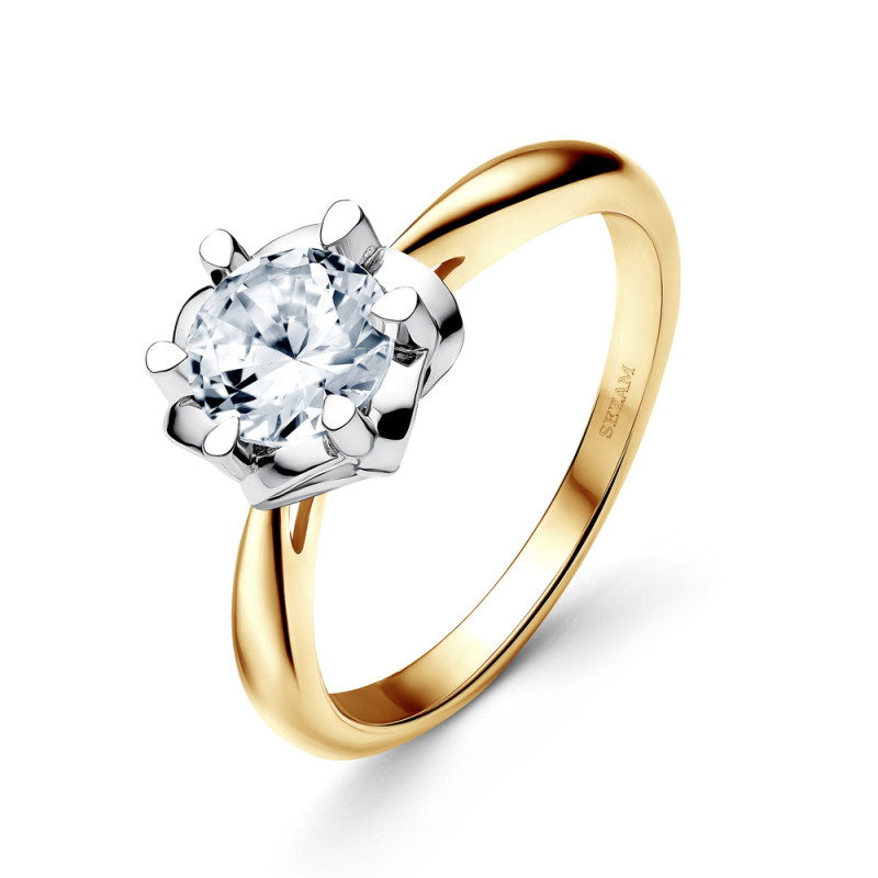 Pierścionek złoty Lily próby 585 z brylantem o masie 0,24 ct