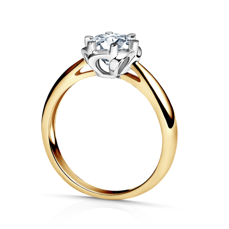 Pierścionek złoty Lily z diamentem 0,12 ct próba 585