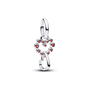 Charms-zawieszka Połączone serca z czerwonymi kamieniami 794435C01 Ag 925