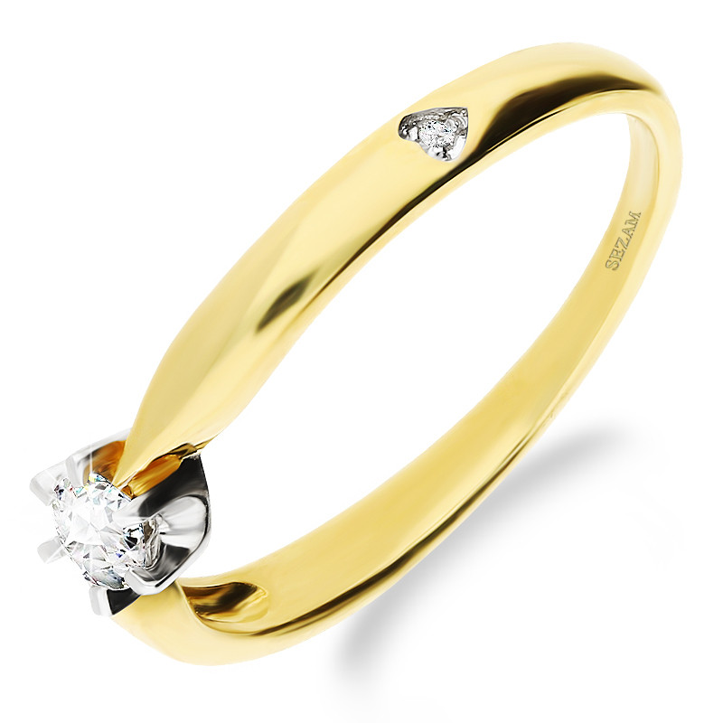 Pierścionek zaręczynowy Amor z diamentam 0,236 ct próba 585