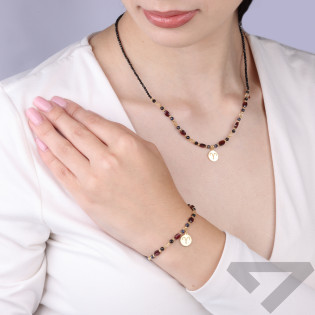 Bransoletka znak zodiaku Baran z kamieniami naturalnymi srebro 925 koloru złotego