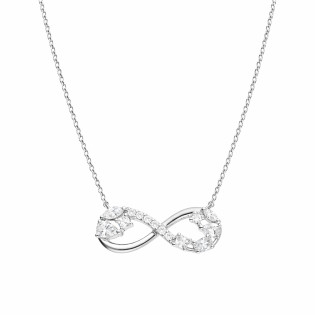 Srebrny Naszyjnik Nieskończoność z Cyrkoniami - JubilerSezam.pl