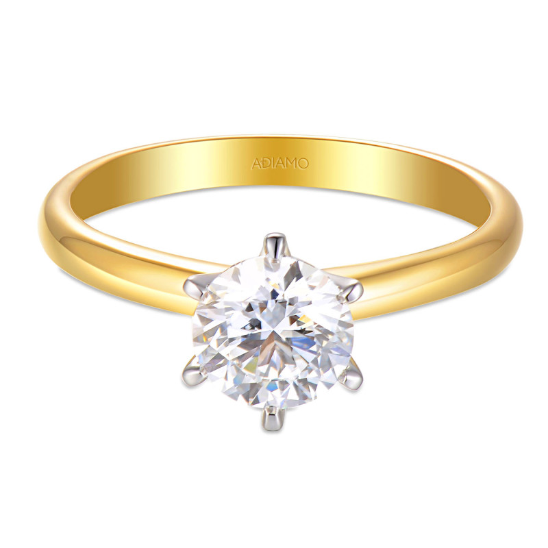 Pierścionek z diamentem laboratoryjnym Bell 0,51 ct, złoto 585