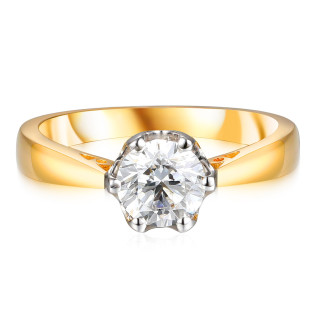 Pierścionek z diamentem laboratoryjnym Royal 0,54 ct, złoto 585