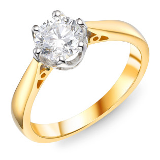 Pierścionek z diamentem laboratoryjnym Royal 0,31 ct, złoto 585