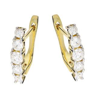 Kolczyki z diamentami Noble 0,85 ct, złoto 585