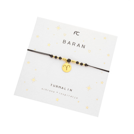 Bransoletka znak zodiaku Baran z turmalinami
