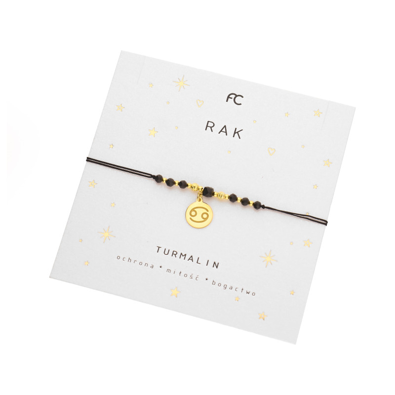 Bransoletka znak zodiaku Rak z turmalinami
