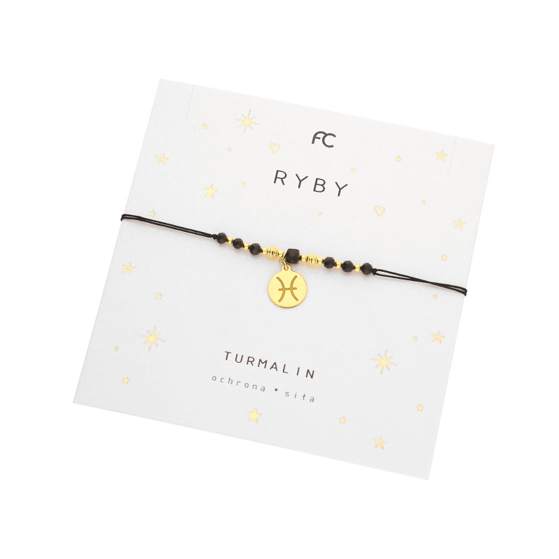 Bransoletka znak zodiaku Ryby z turmalinami