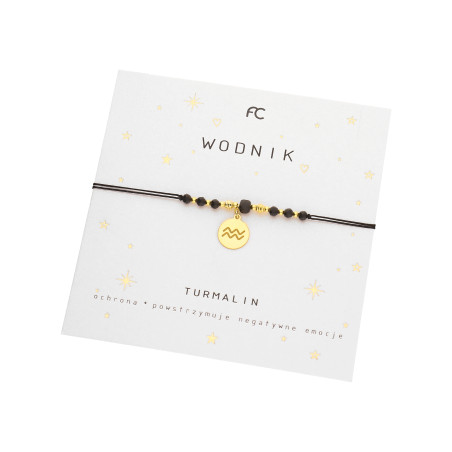 Bransoletka znak zodiaku Wodnik z turmalinami