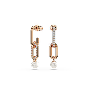 Długie kolczyki Swarovski Constella ze stali w kolorze różowym