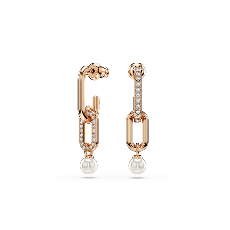 Długie kolczyki Swarovski Constella ze stali w kolorze różowym