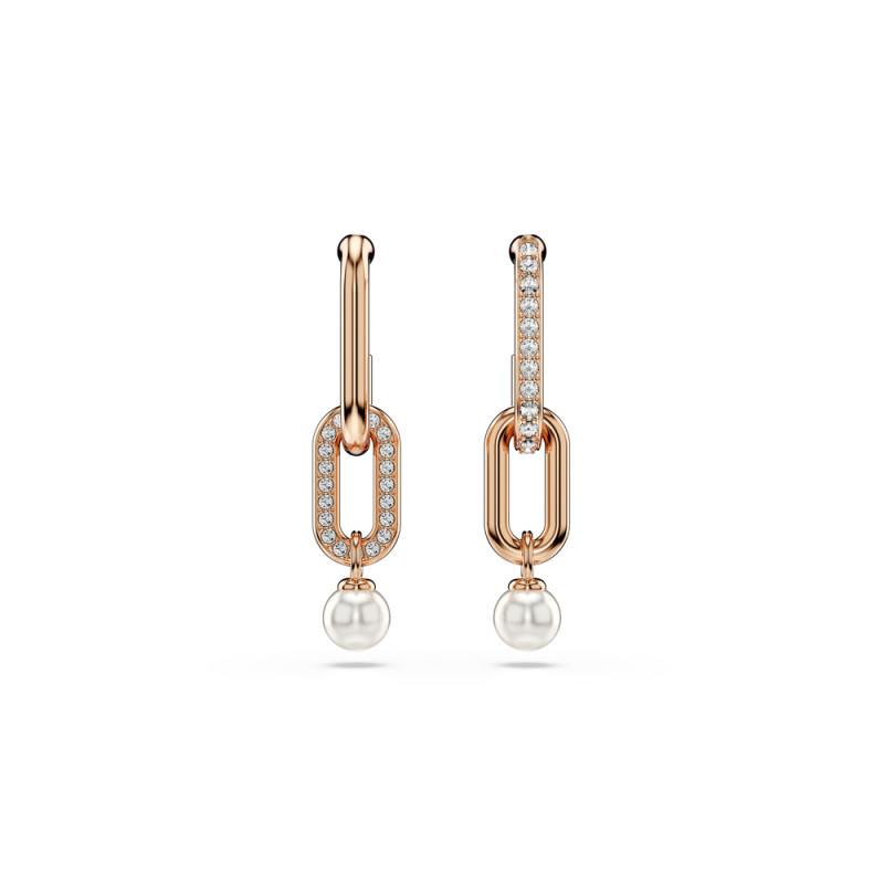 Długie kolczyki Swarovski Constella ze stali w kolorze różowym