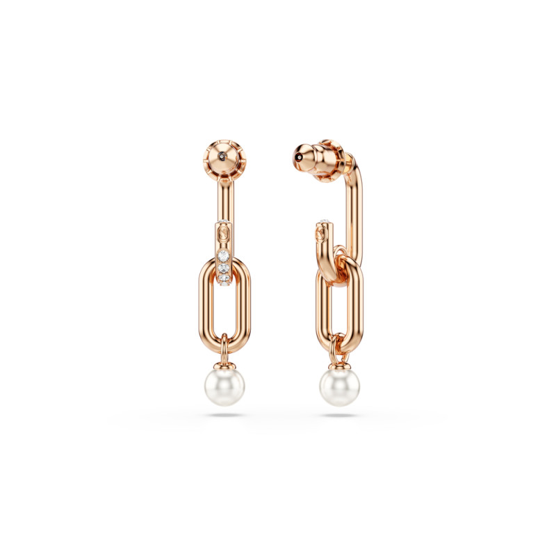 Długie kolczyki Swarovski Constella ze stali w kolorze różowym