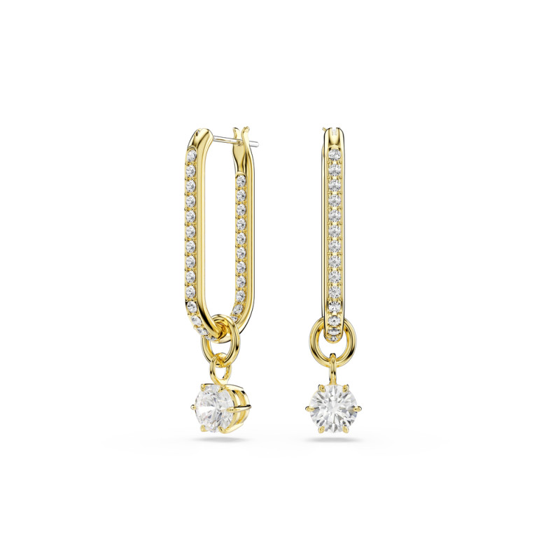Długie kolczyki Swarovski Constella ze stali w kolorze złotym